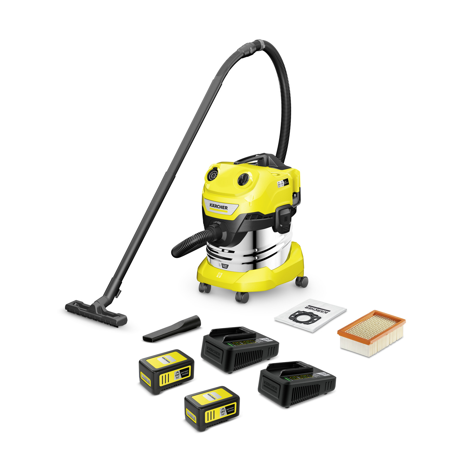 Фото - Пилосос Karcher Kärcher - Akumulatorowy odkurzacz uniwersalny WD 4-18 S Dual Battery Set 