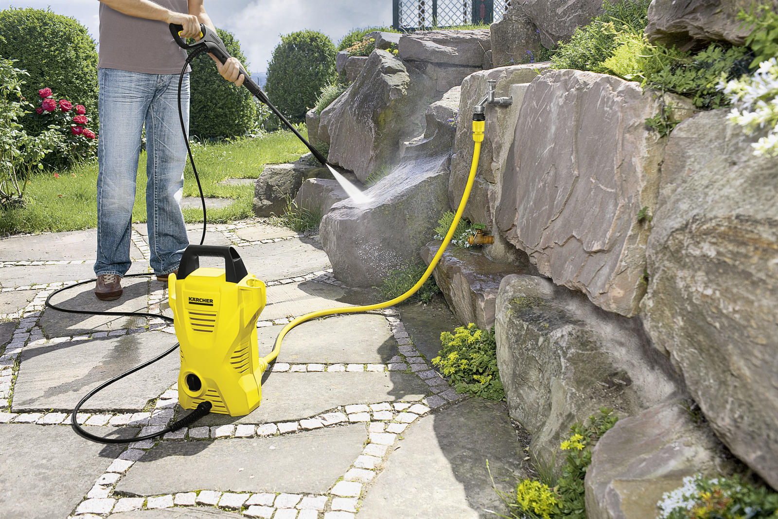 【KARCHER】高圧洗浄機＋水道3mホース付き ケルヒャー（KARCHER） 家庭用高圧洗浄機アクセサリー 自吸・水道兼用