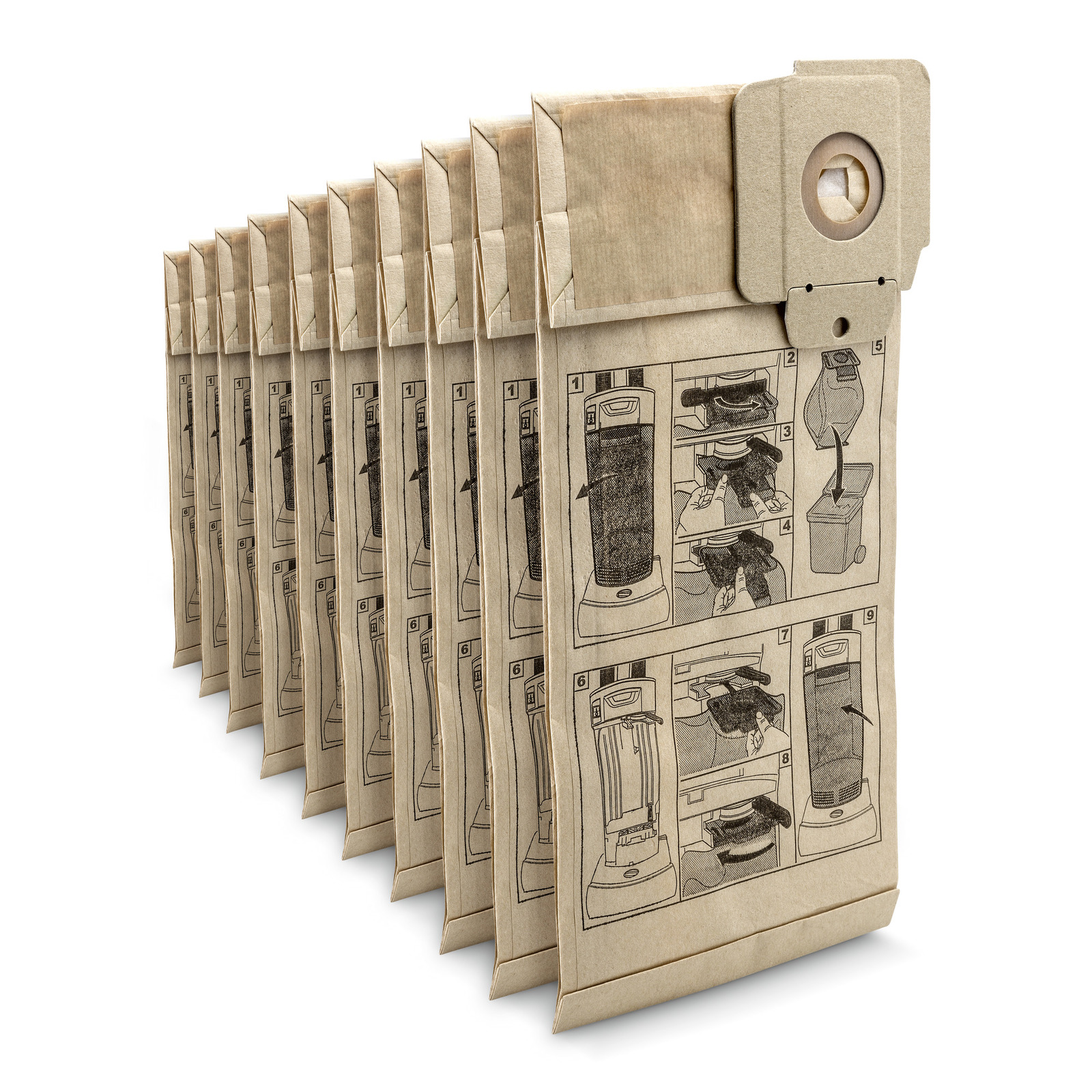 thumbnail image 2 of 10 Pack Vacuum Bags For Karcher CV30 - Disposable Paper Bags - CV30/1 CV38/1 CV48/2 2 of 2