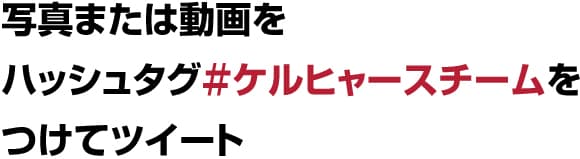 写真または動画をハッシュタグ＃ケルヒャースチームをつけてツイート