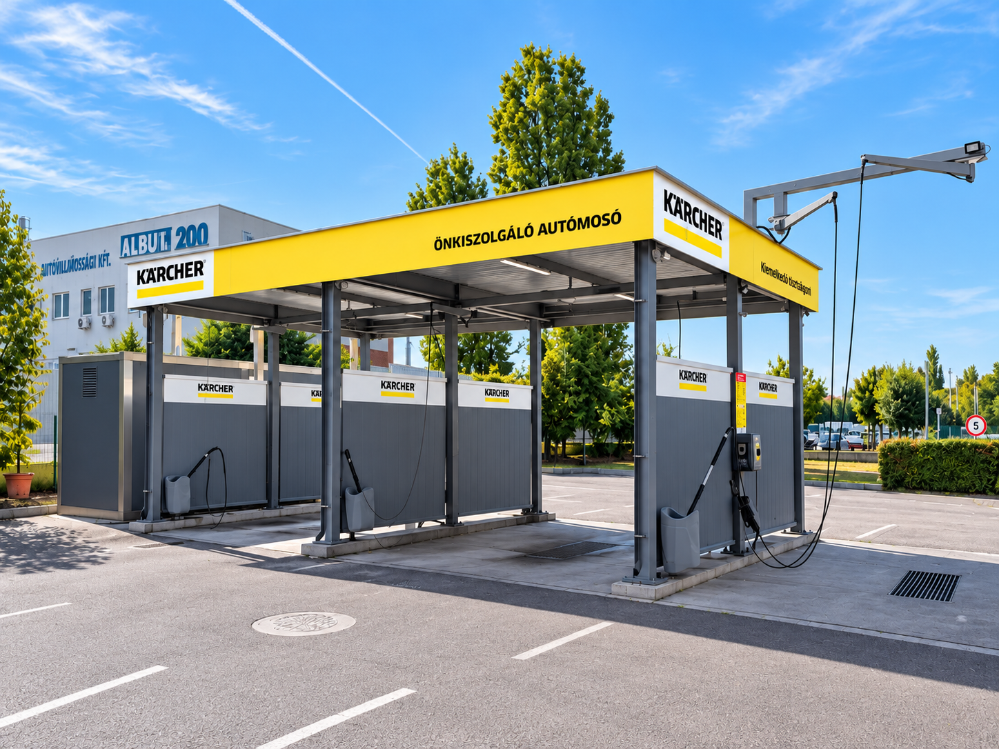 Kärcher önkiszolgáló autómosó – külső nézet