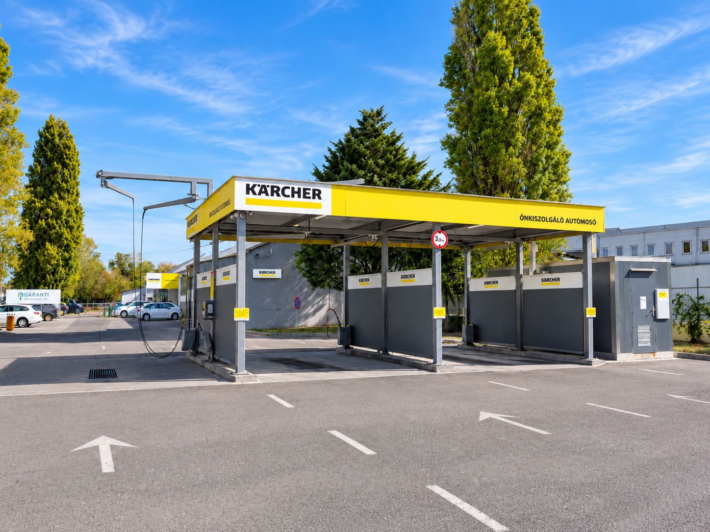 Kärcher önkiszolgáló autómosó – állomás és környezet