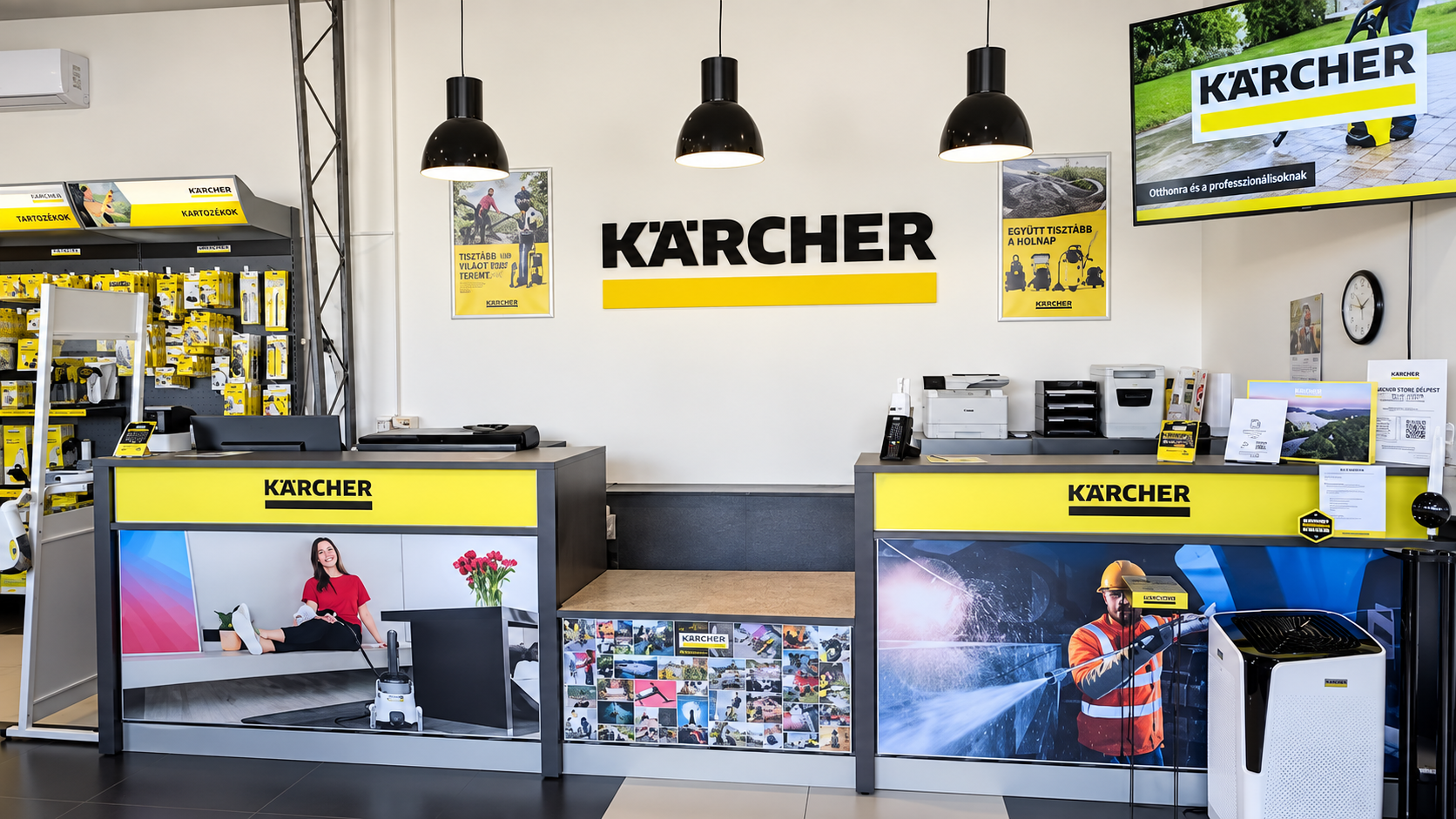 Kärcher Store Délpest üzlet belső tere