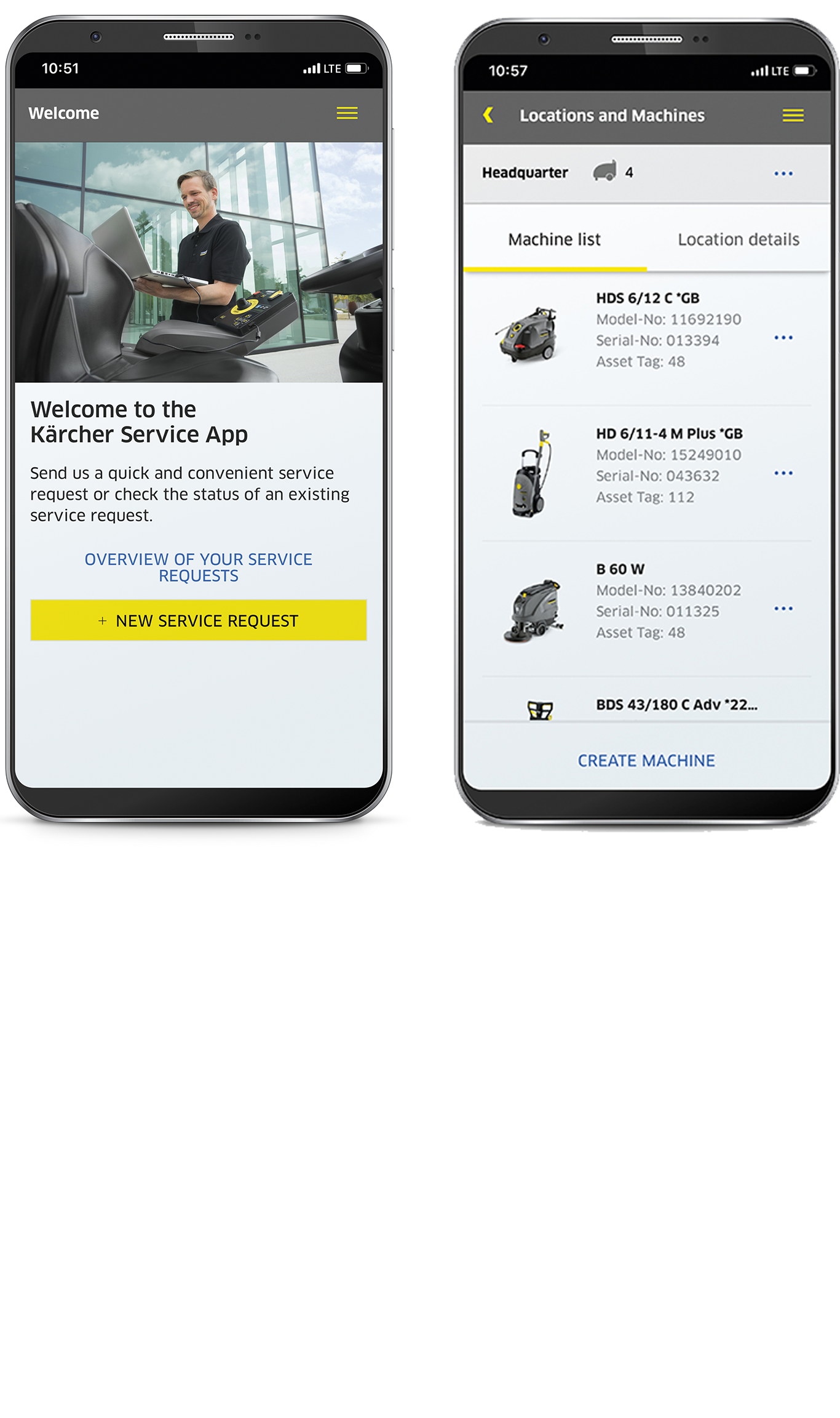 asas Servicevereinbarung durch die Kärcher App