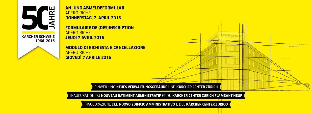 Anmeldung Apero 50 Jahre Kärcher Schweiz