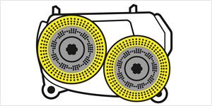 Sistema de discos lavadoras e secadoras de pisos