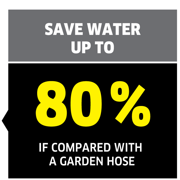 Save up to 80% water picto Save up to 80% water picto