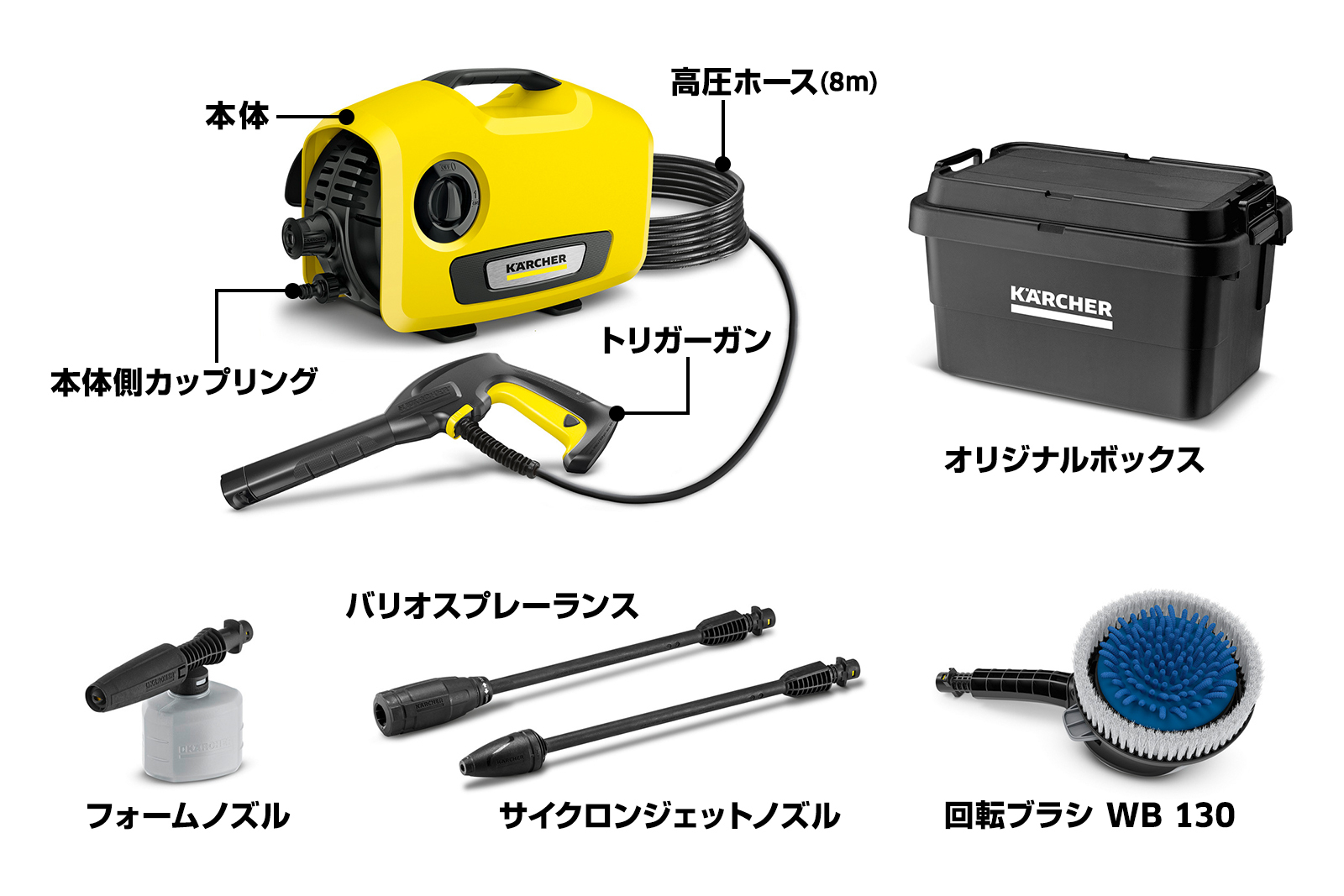 KARCHER★ k2ユニバーサルエディション高圧洗浄機 本体とノズルセット ケルヒャー ◇ケルヒャー（Karcher）家庭用高圧洗浄機K2K