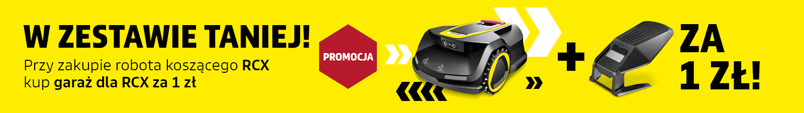 Kupując robot koszący RCX garaż dla RCX otrzymasz za 1 zł.