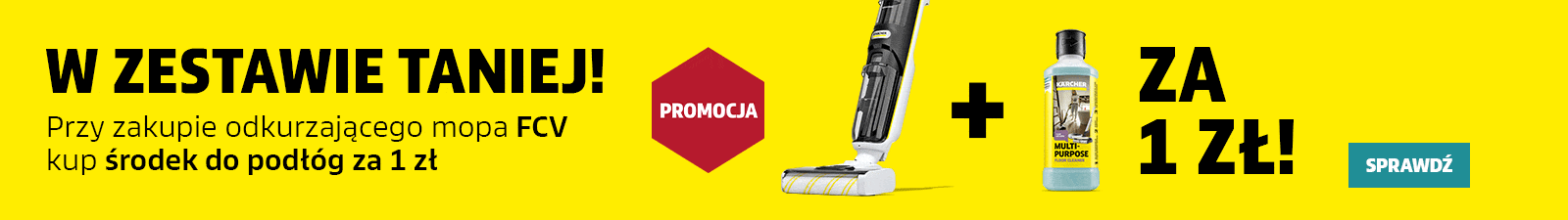 Przy zakupie odkurzającego mopa FCV kup środek do podłóg za 1 zł