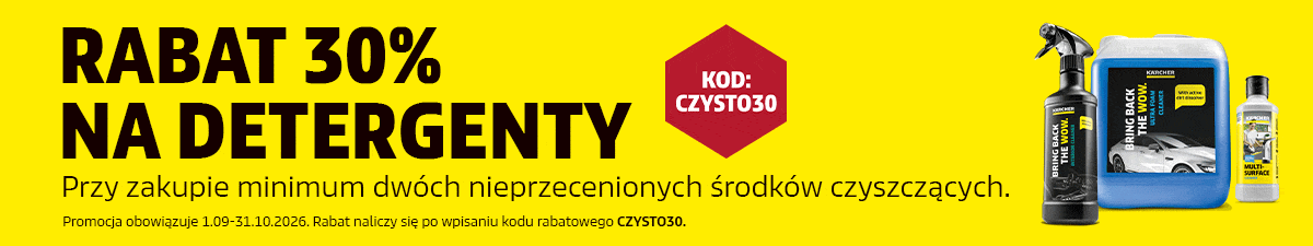 Rabat 30% na środki czyszczące przy zakupie min. dwóch z kodem CZYSTO30