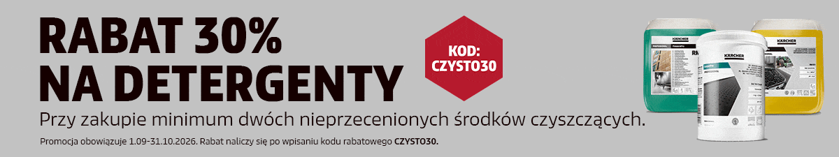 Rabat 30% na środki czyszczące przy zakupie min. dwóch z kodem CZYSTO30