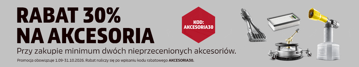 Rabat 30% na akcesoria przy zakupie min. dwóch z kodem AKCESORIA30.
