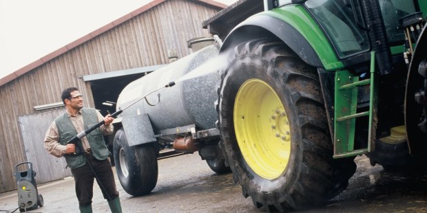 Clean tractors and other farm equipment with ease with Karcher's pressure washers