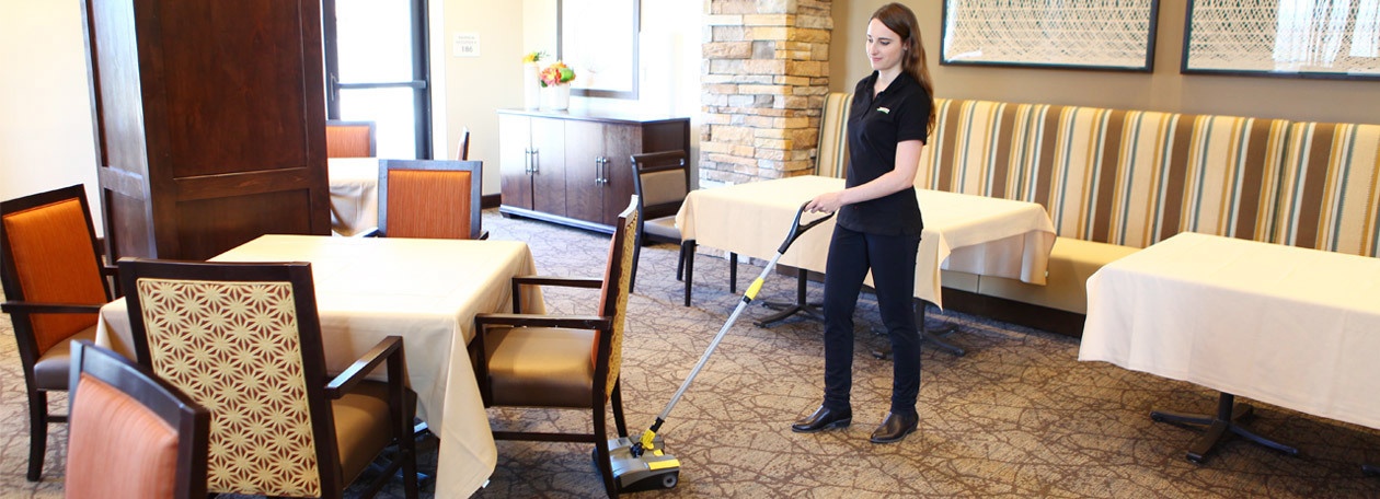 sweepers - compact Windsor Radius Mini compact floor sweeper quickly cleans carpets