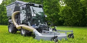 Mowing with large container
