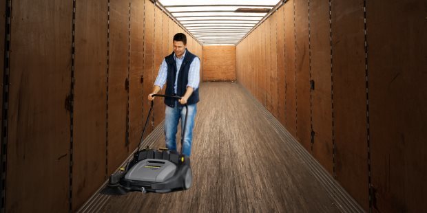 Sweeper in Trucking Trailer