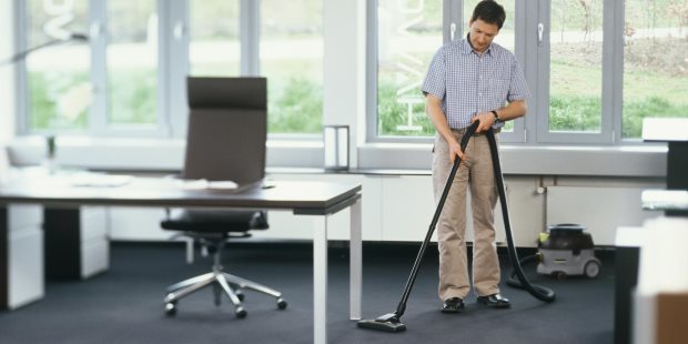 Office with Karcher vacuum cleaner