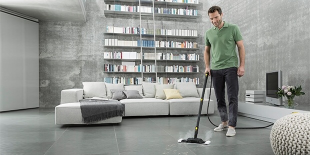 Limpeza de pisos com limpadoras a vapor Karcher
