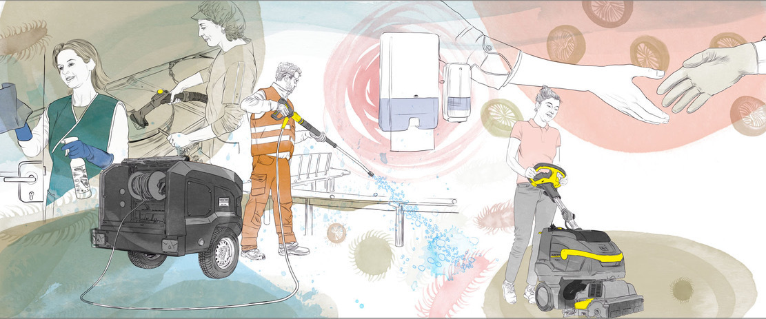 Hygiene in changing times Abstract illustration for hygiene in changing times