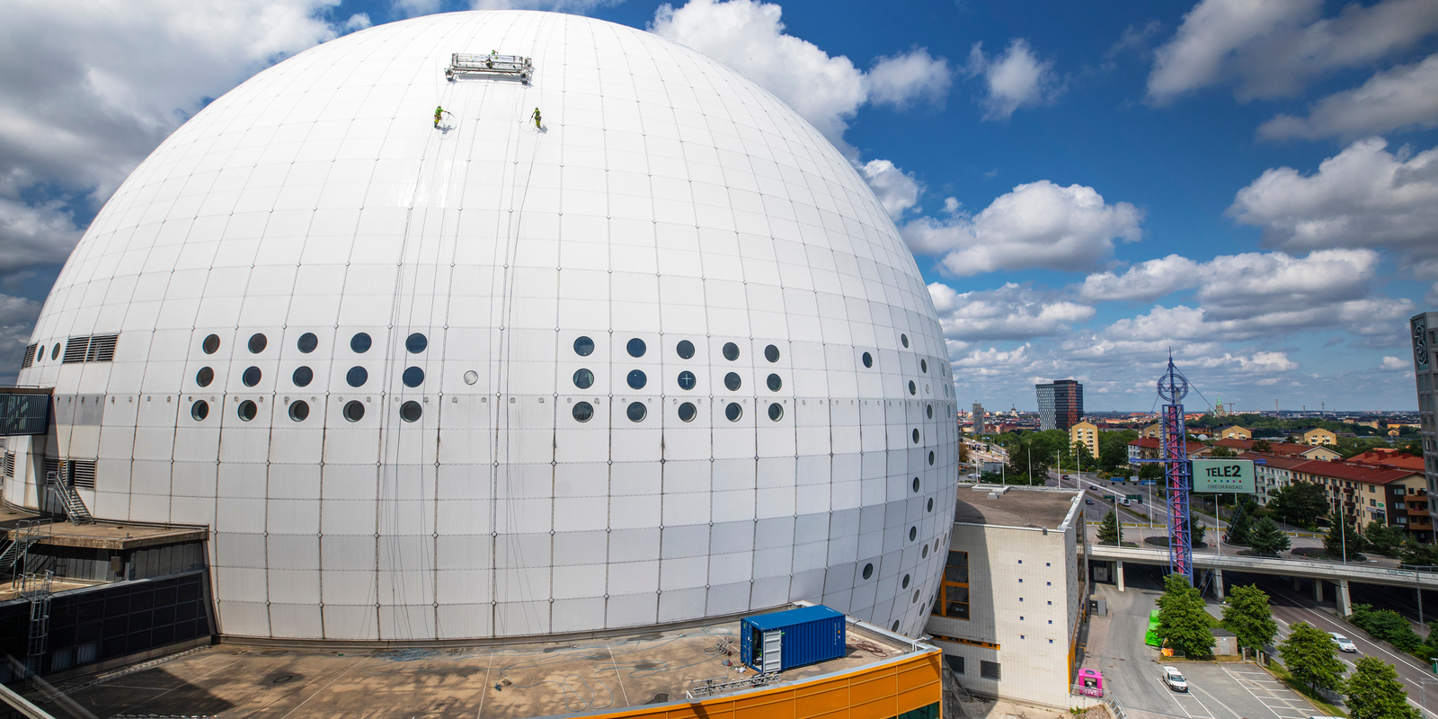 Reinigung der Avicii Arena in Stockholm, Schweden Reinigung der Avicii Arena in Stockholm, Schweden
