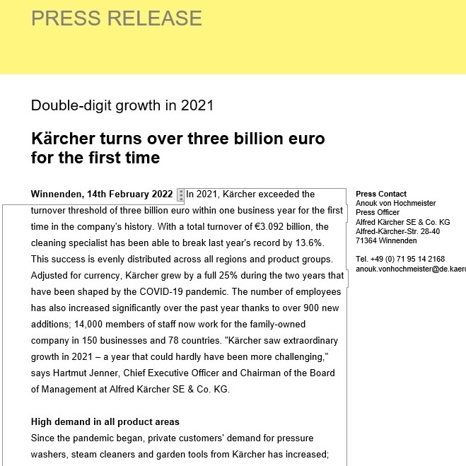 Press Release Annual Review 2021