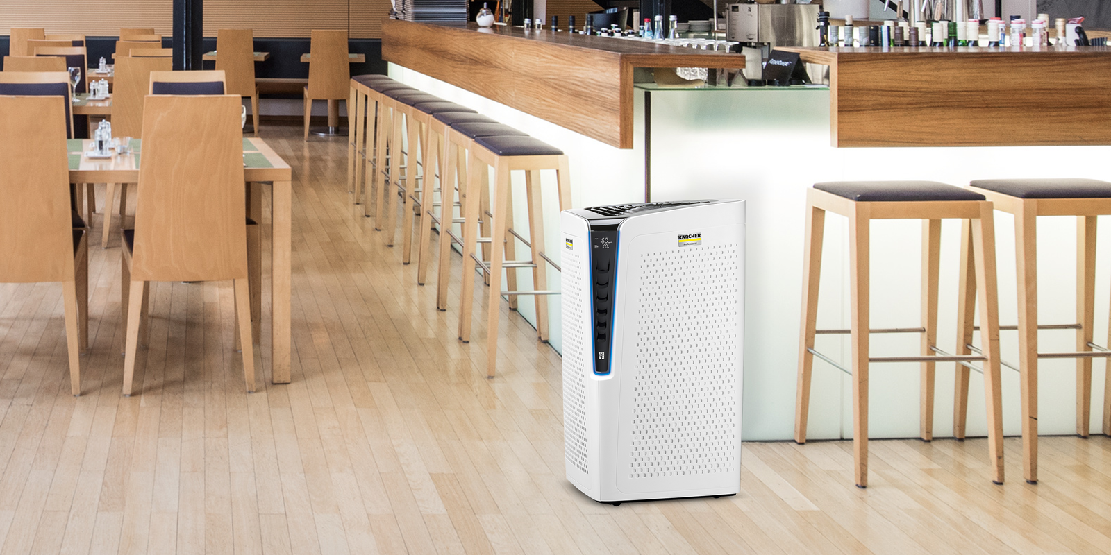 Le purificateur d'air Kärcher AF 100 élimine les substances nocives et les odeurs dans la gastronomie Le purificateur d'air Kärcher AF 100 élimine les substances nocives et les odeurs dans la gastronomie