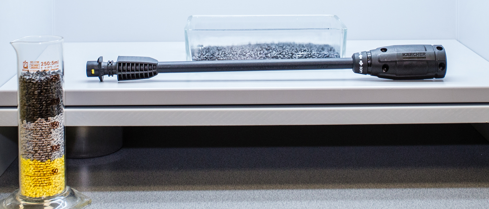 Jusqu'à 100 % de plastique recyclé utilisé pour les accessoires