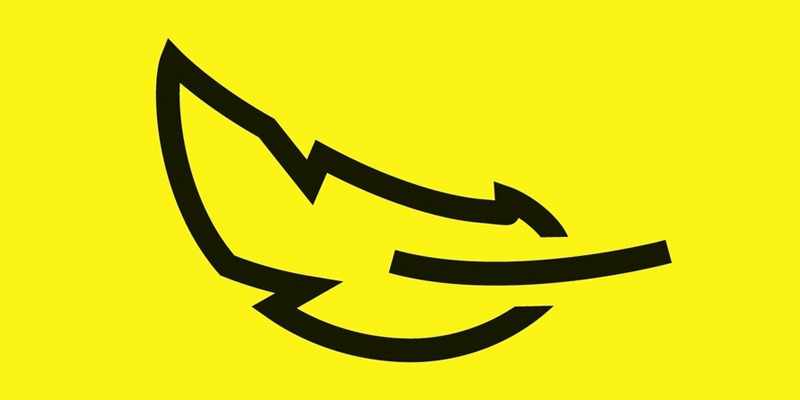 Illustration einer schwarzen Feder auf gelben Hintergrund Illustration einer schwarzen Feder auf gelben Hintergrund