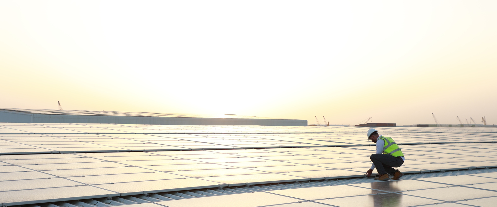 Under the Dubai Sun Picture of solar panels on a rooftop in Dubai.