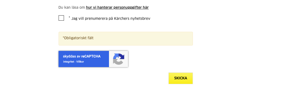 Prenumerera på Kärcher nyhetsbrev
