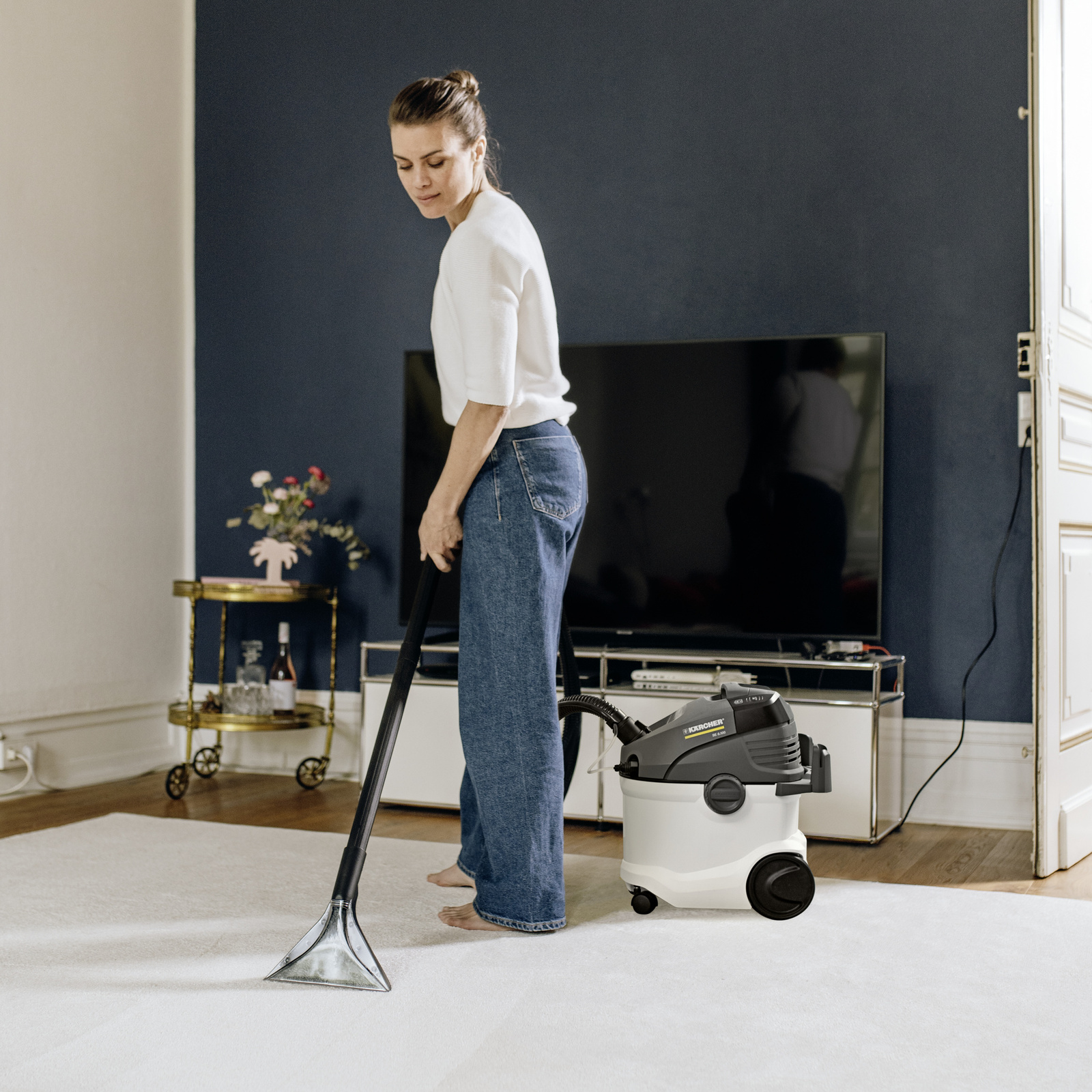 Nettoyage jusqu'au cœur des fibres avec l'injecteur / extracteur de Kärcher Nettoyage jusqu'au cœur des fibres avec l'injecteur / extracteur de Kärcher