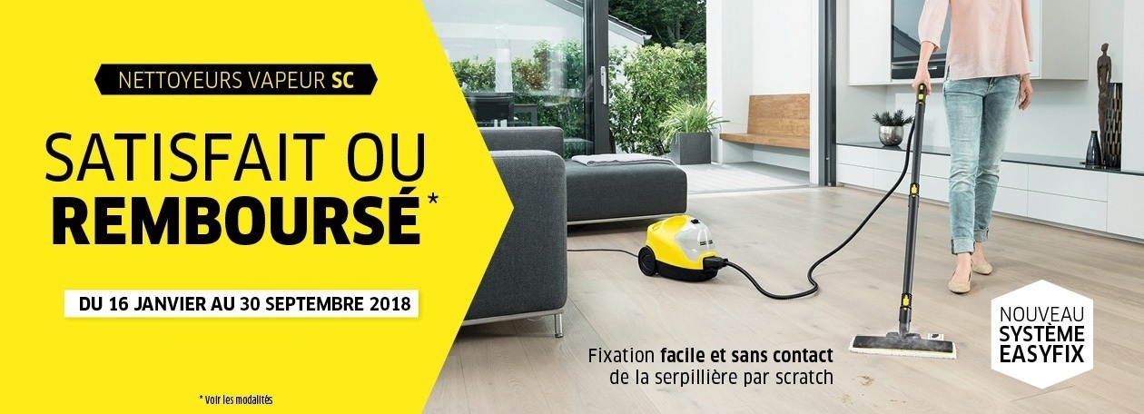 Banniere Satisfait ou remboursé nettoyeur vapeur