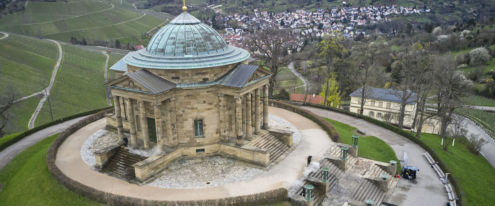 Die Grabkapelle in Stuttgart von oben Die Grabkapelle in Stuttgart von oben