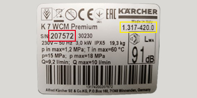 Pressure washer type plate