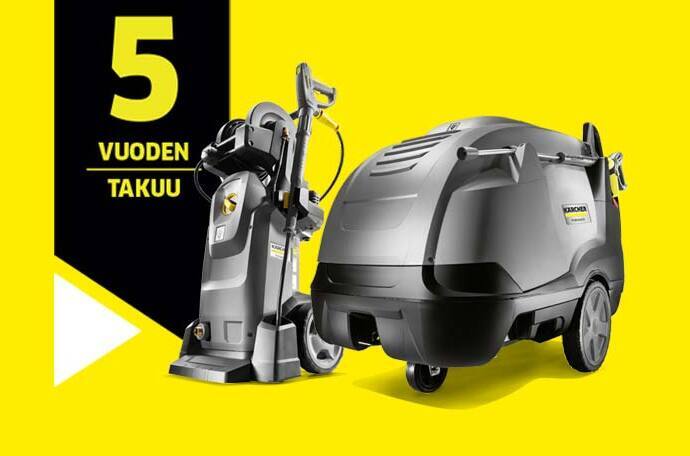 Kärcher Professional -painepesureissa on viiden vuoden takuuaika