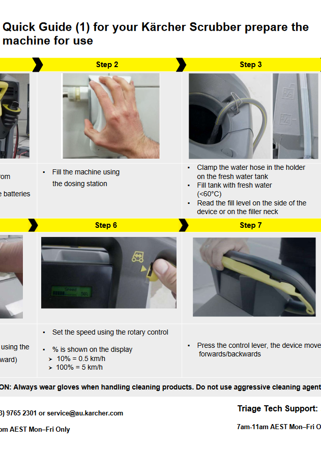 Scrubber Drier - Preparing the Machine for Use
