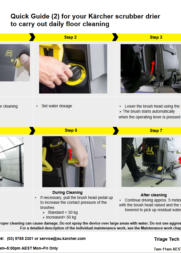 Scrubber Drier - Preparing the Machine for Daily Floor Cleaning