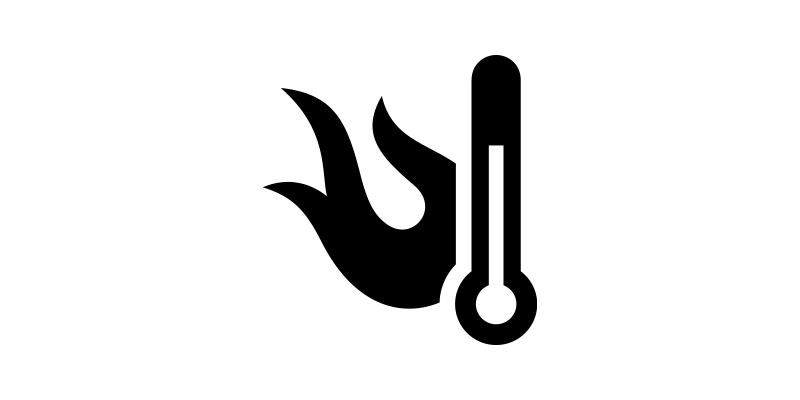 Cleaning With Hot Water - High Heat Illustrated high heat icon