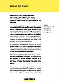 CleanWave Press Release CleanWave Press Release
