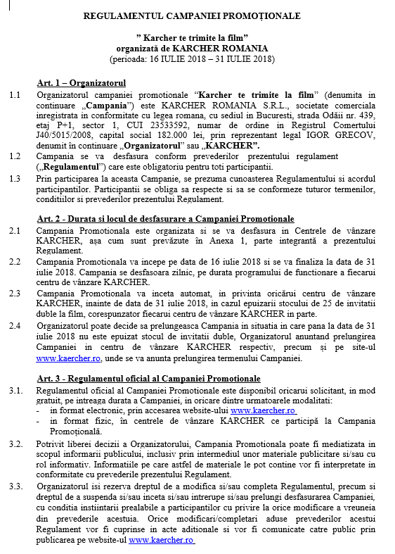 Regulamet campanie KC