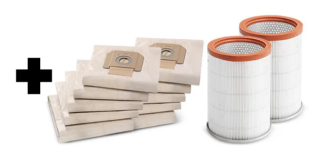 2x papierowe torebki filtracyjne (5 szt.) + 2x filtr wkładkowy papier