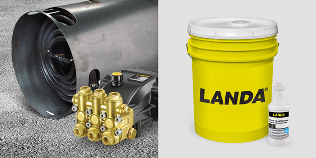 A photo of a pressure washer coil and pump