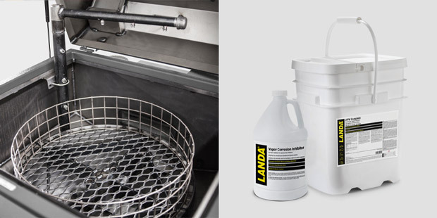 A photo of the inside of a parts washer