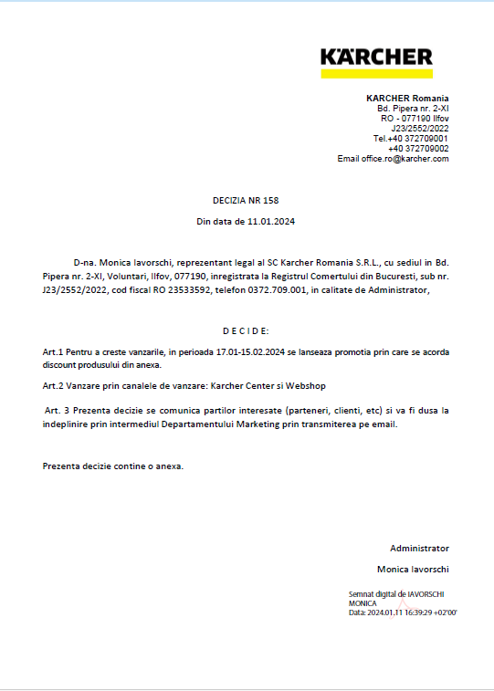 Decizie promotie profesionale Q!