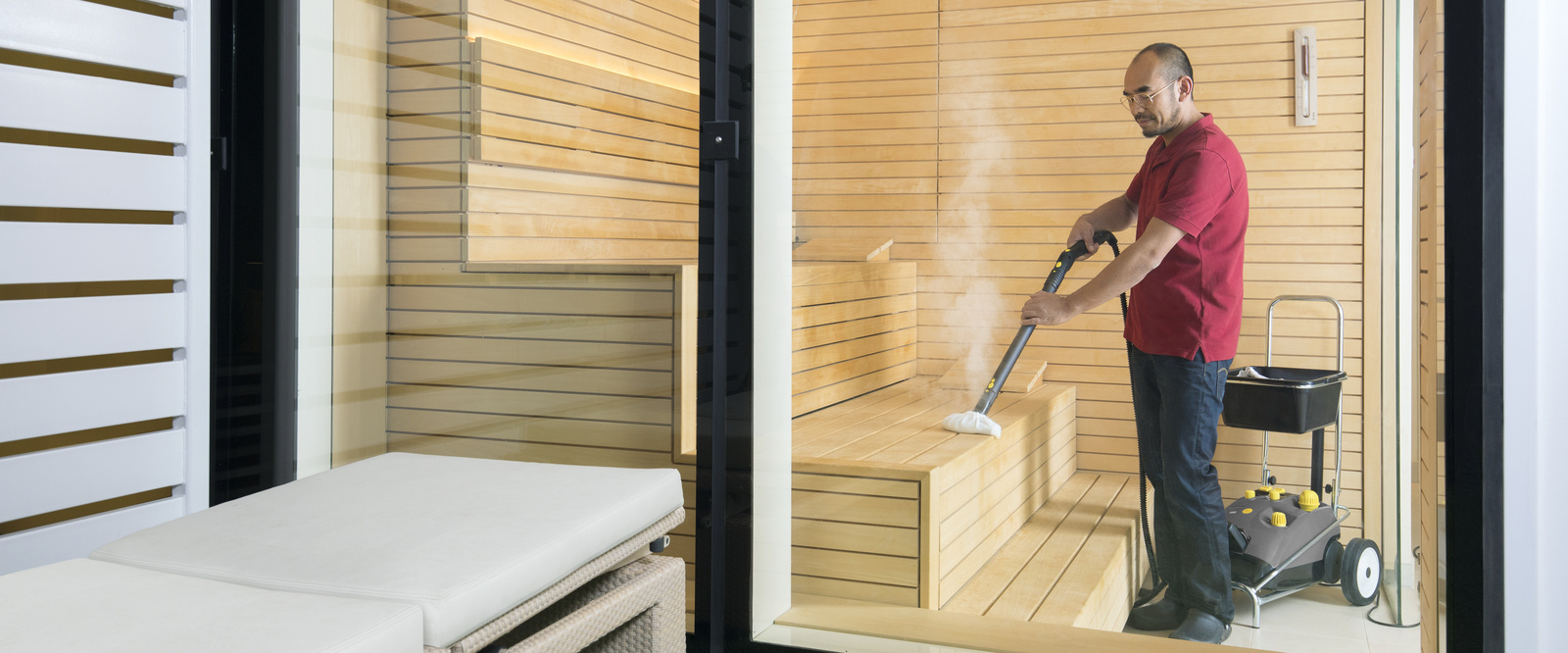 Scrub-wipe disinfection A person applying scrub-wipe disinfection