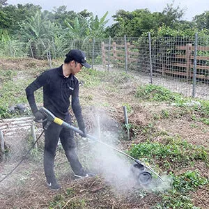 温水除草システムの検証