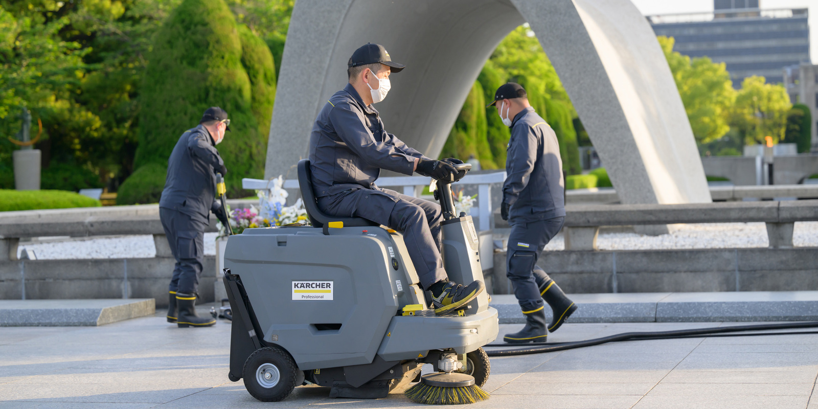 Kärcher-Reinigungsprojekt im Friedenspark in Hiroshima