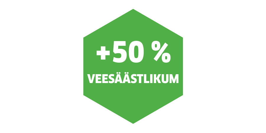 50% higher water efficiency