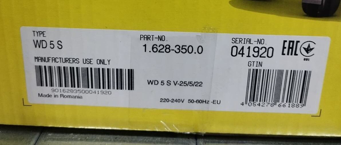 Naklejka na opakowaniu odkurzacza WD